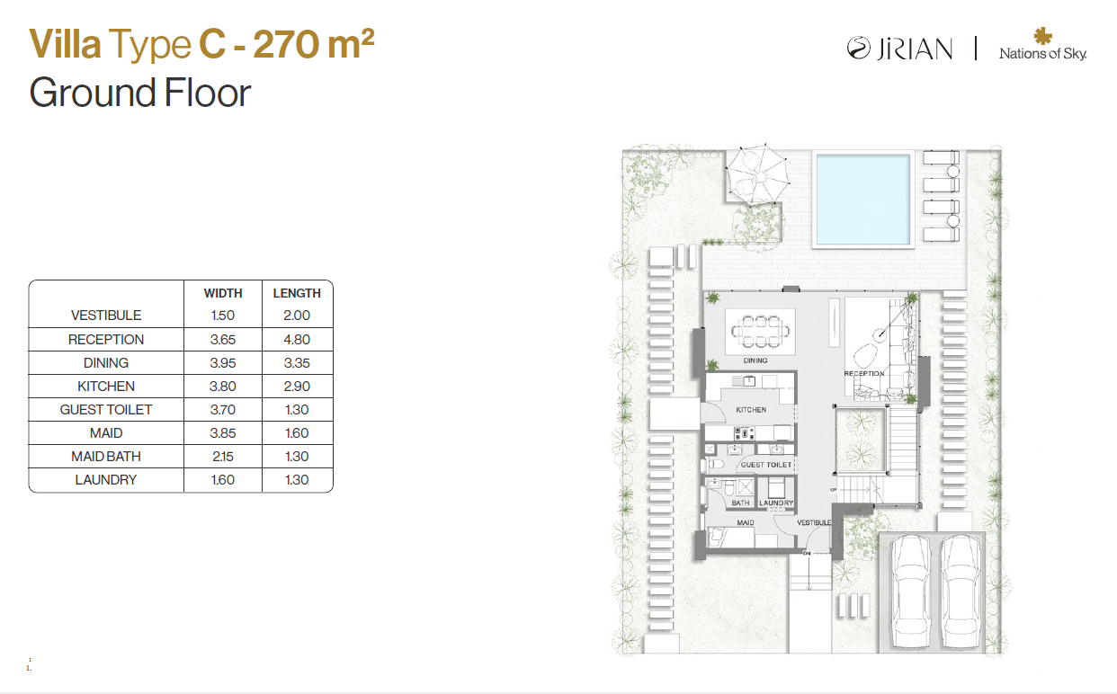 Floor plan for villa at Jirian - Nations of Sky