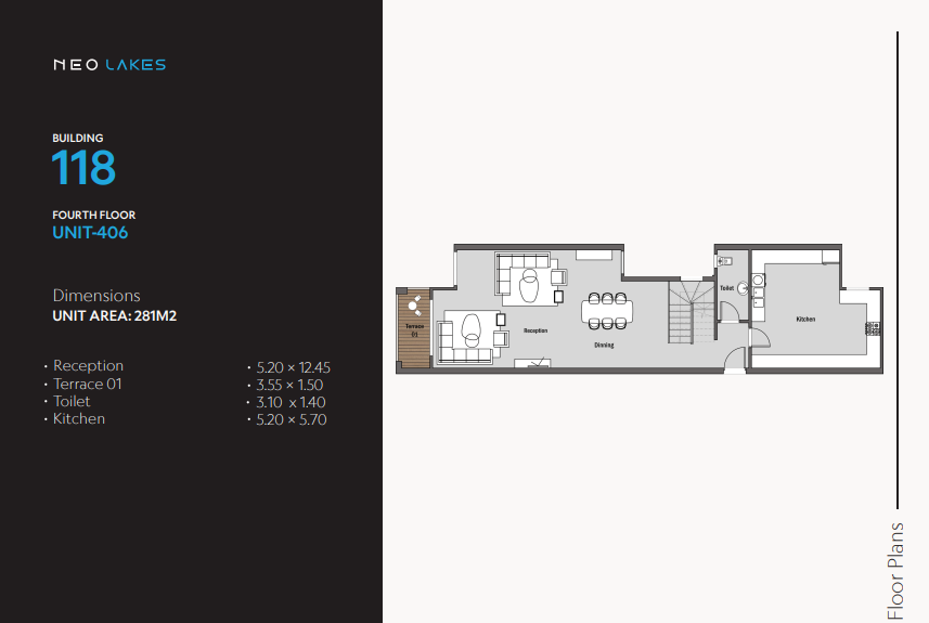 Floor plan for apartment at Neo Lakes