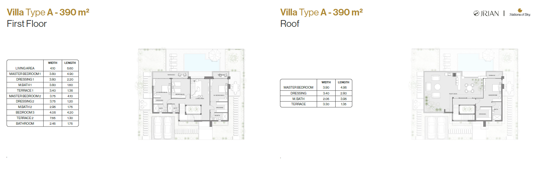 Floor plan for villa at Jirian - Nations of Sky