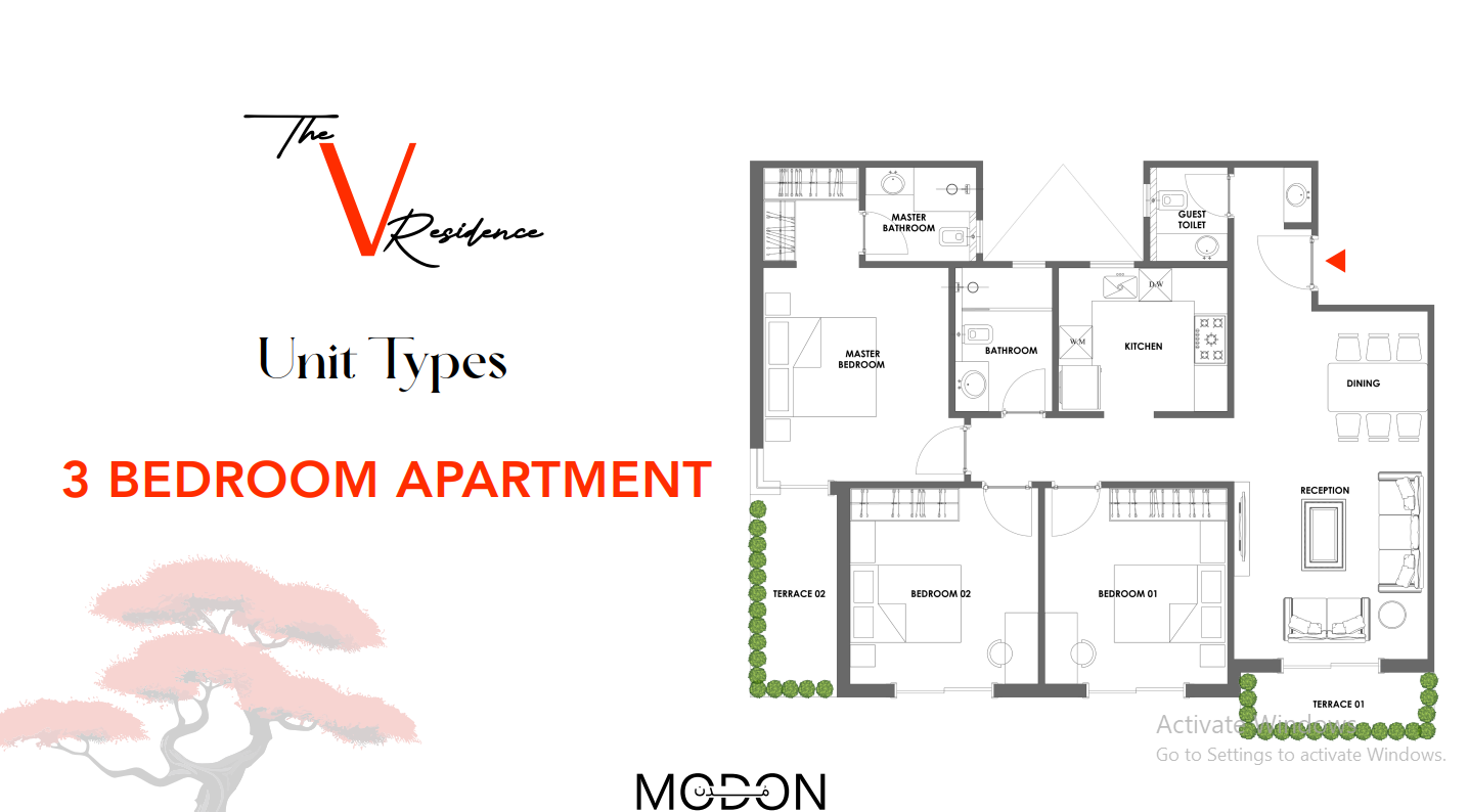 Floor plan for apartment at Villagio