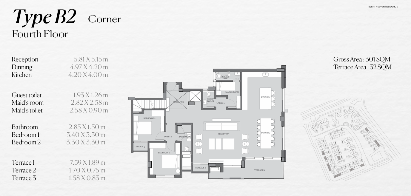 Floor plan for duplex at 27 Residence
