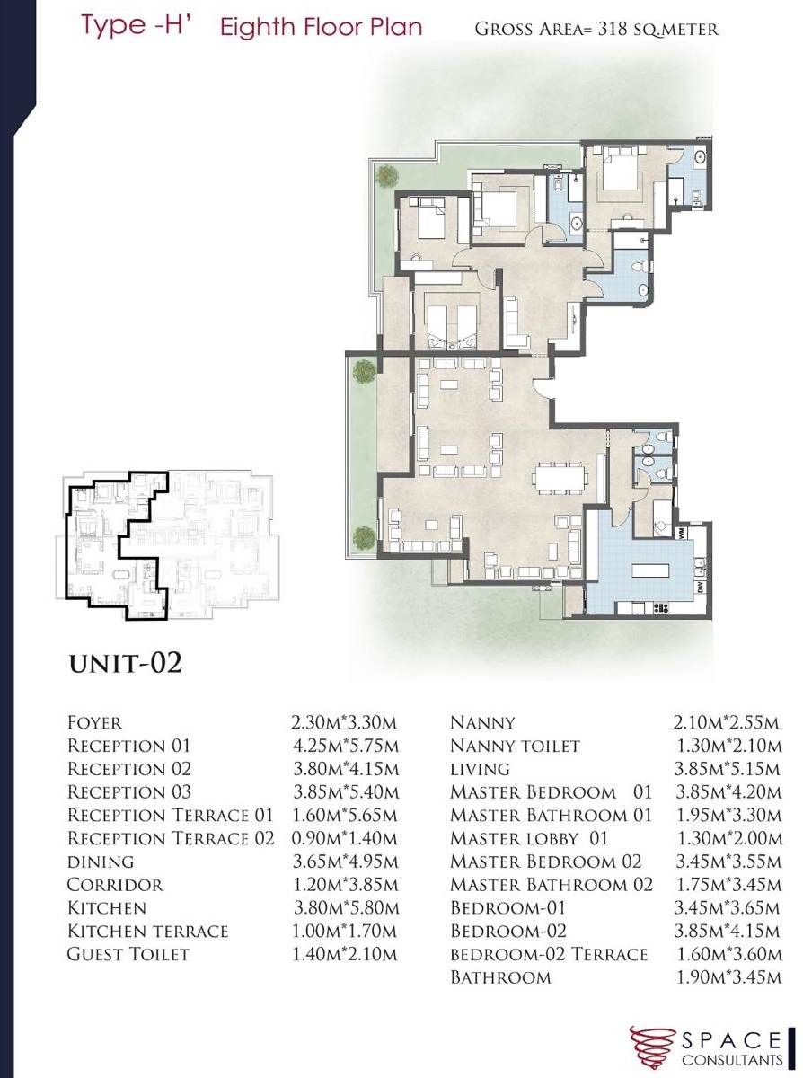 Floor plan for apartment at De Joya 1