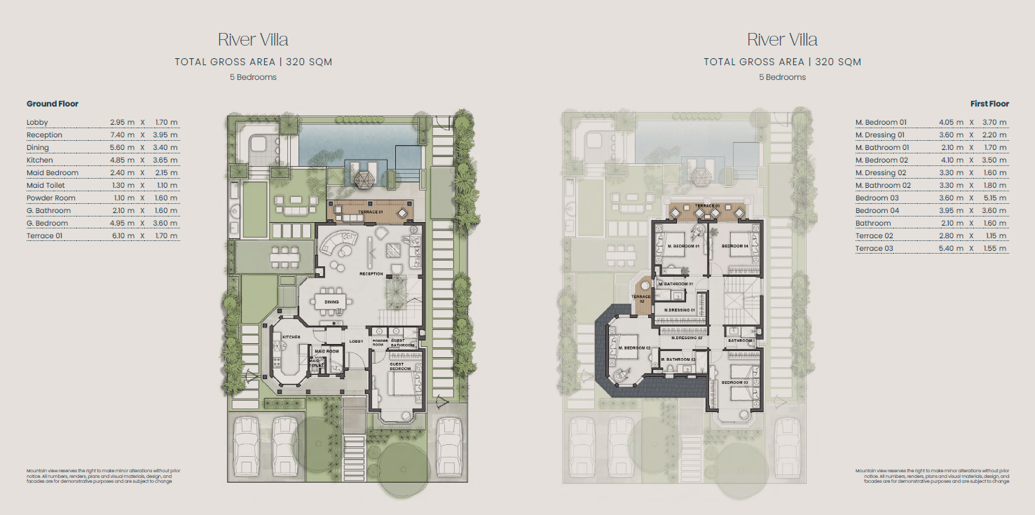 Floor plan for villa at Jirian - Mountain View