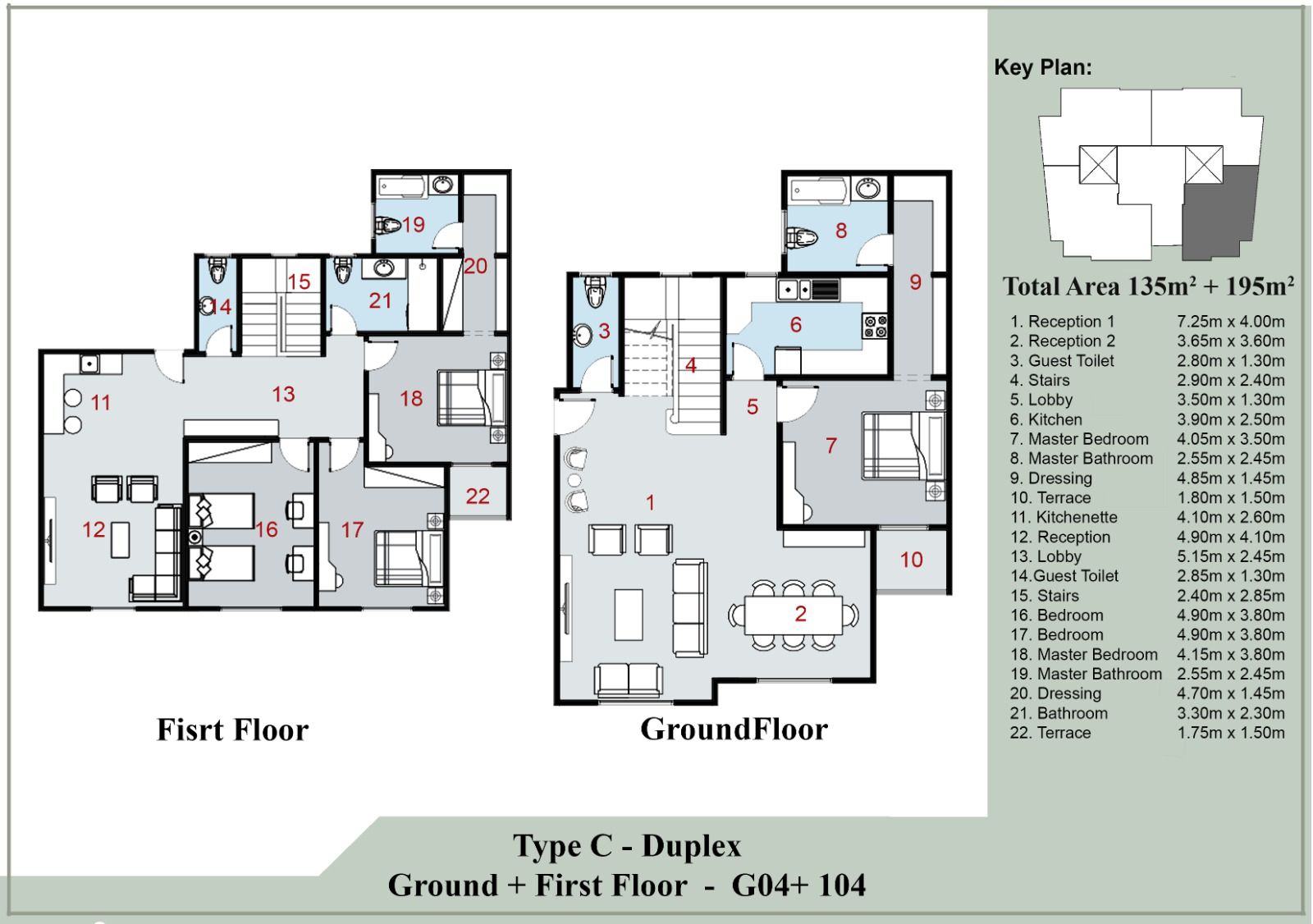 Floor plan for duplex at La Verde New Capital