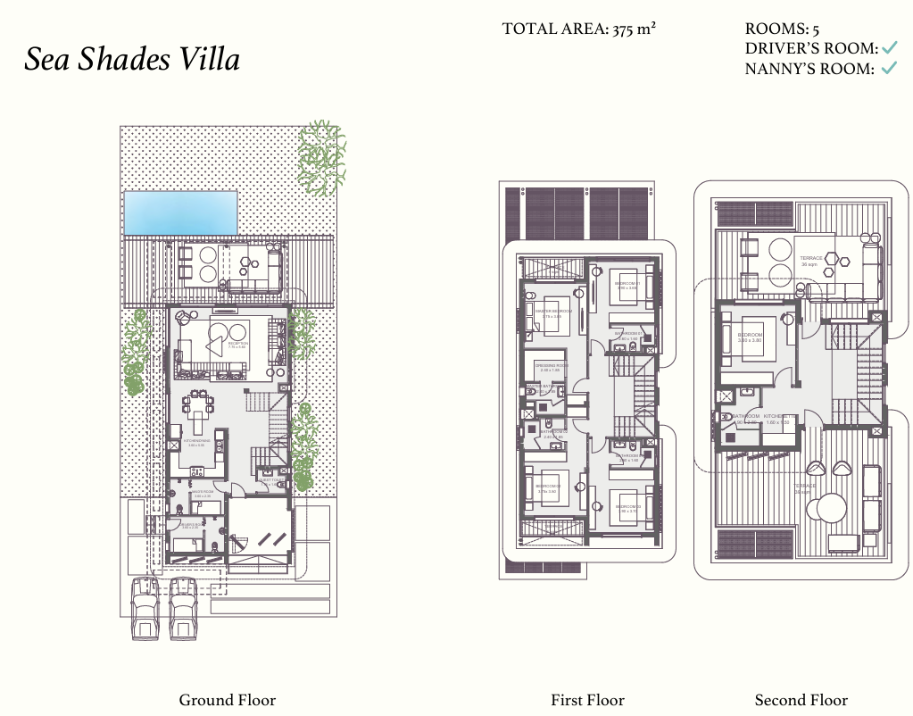 Floor plan for villa at Zoya Ghazala Bay