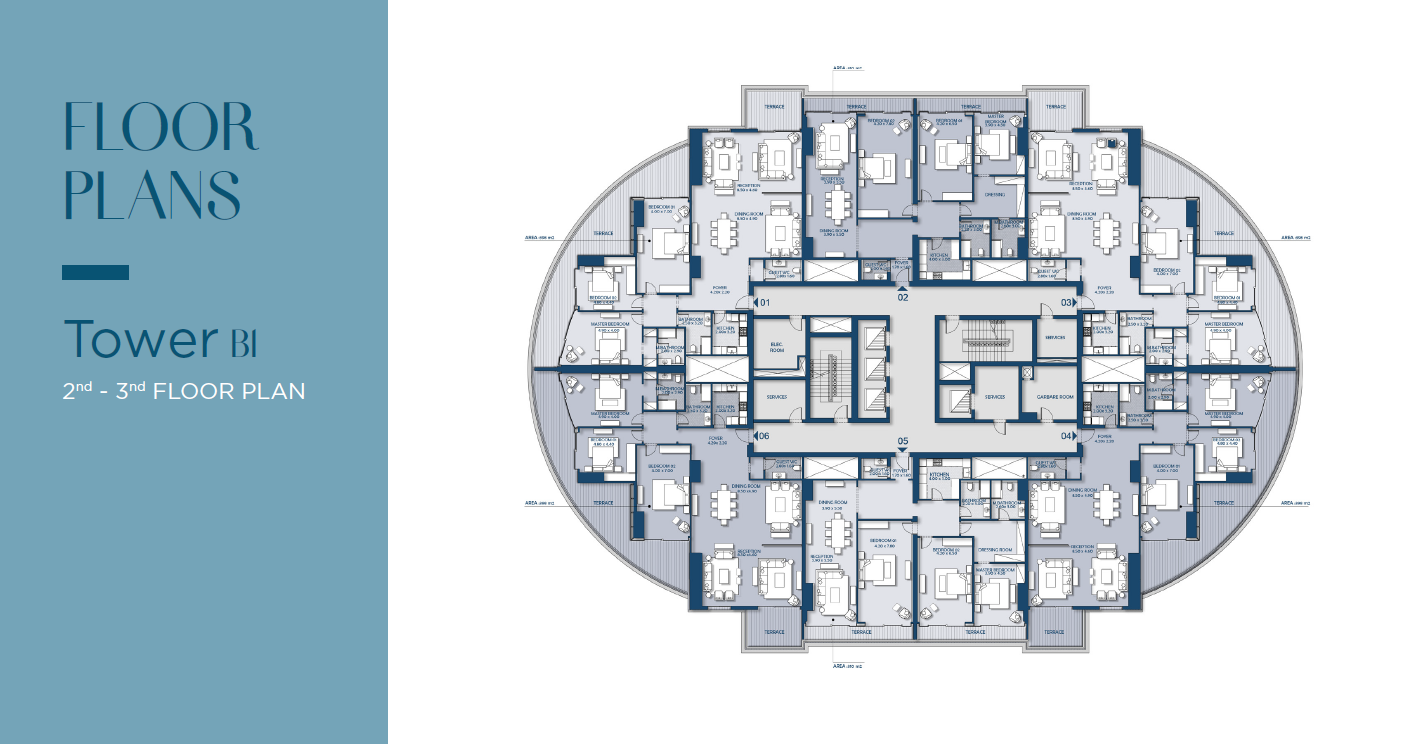 Floor plan for apartment at Beach Front Towers