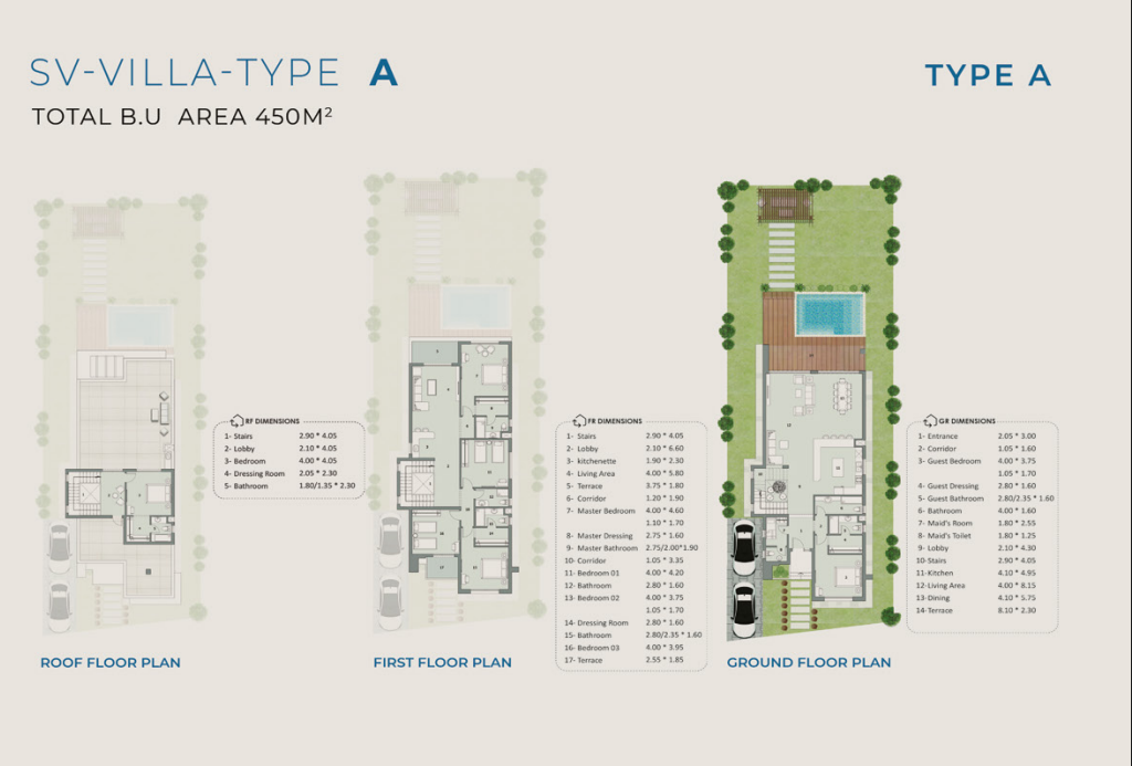 Floor plan for villa at Q Bay