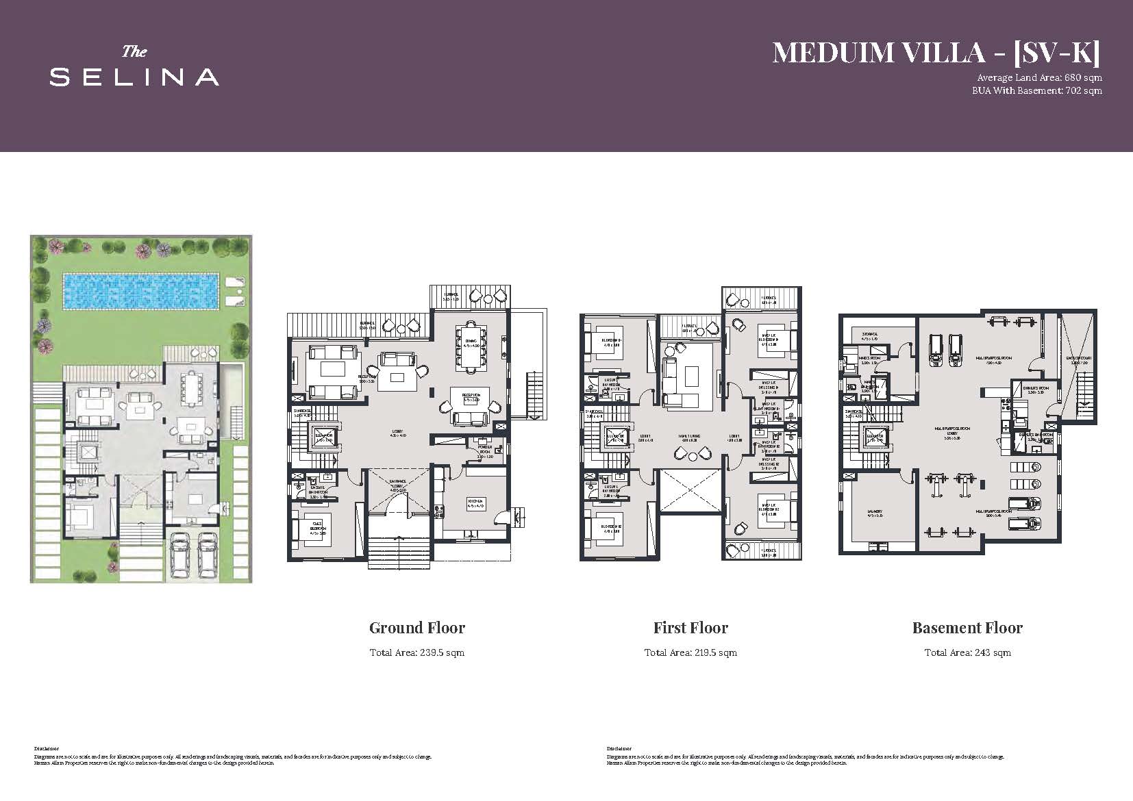Floor plan for villa at Swanlake Residences