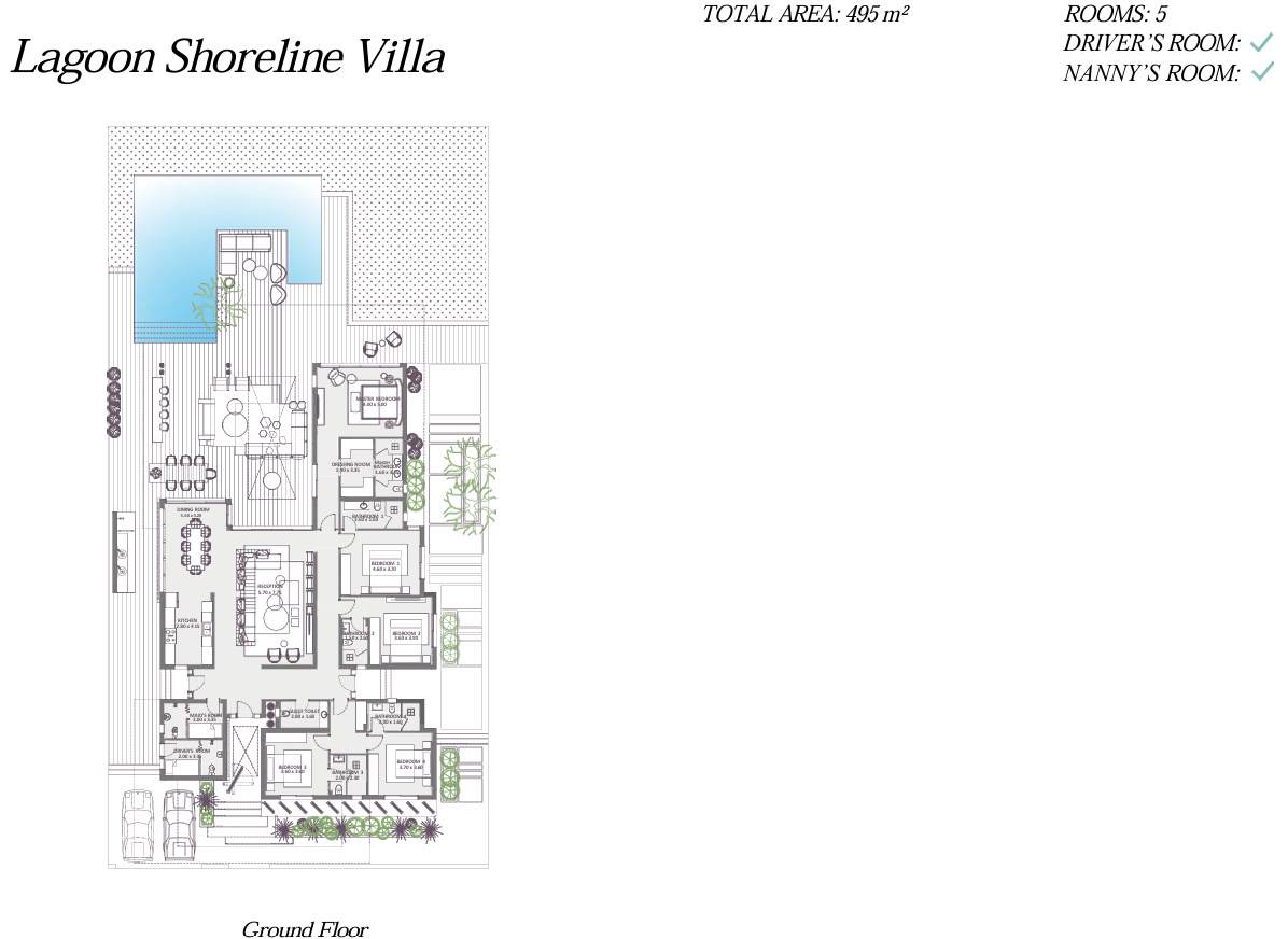 Floor plan for villa at Zoya Ghazala Bay