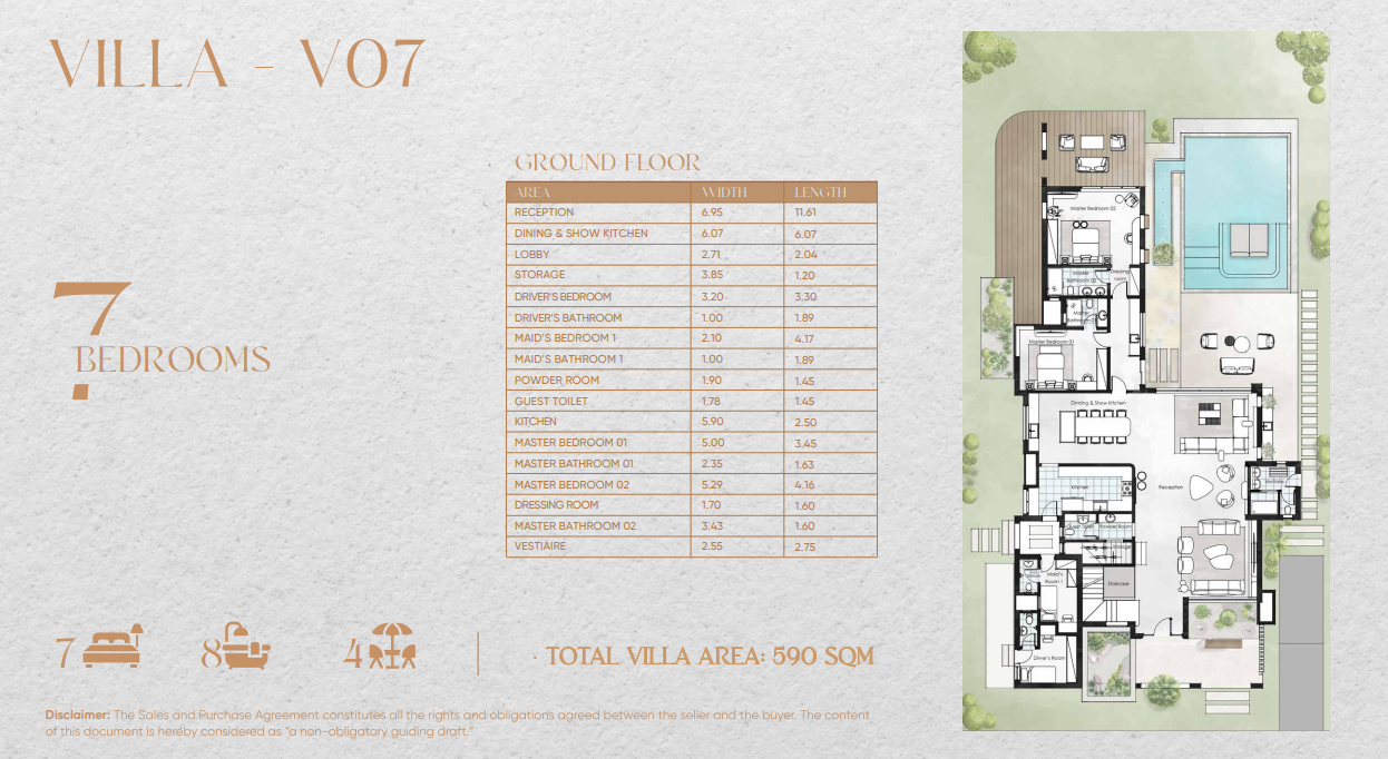 Floor plan for villa at Beit Al Bahr