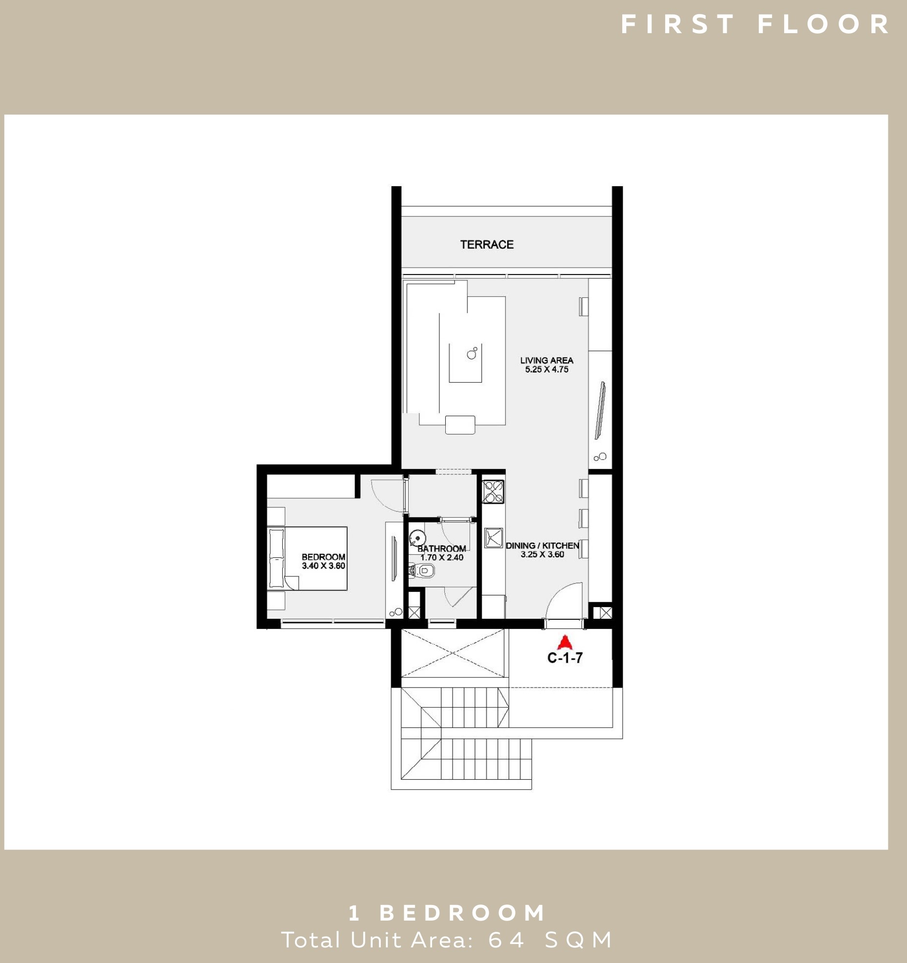 Floor plan for chalet at Kamaran