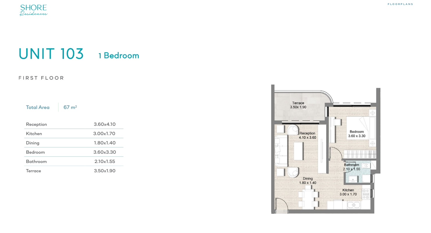 Floor plan for apartment at Hyde Park North - Seashore