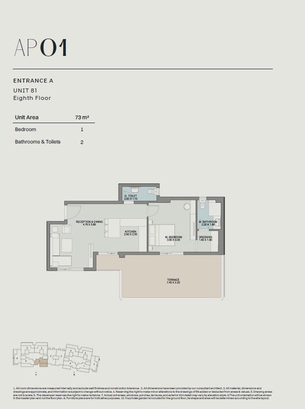 Floor plan for apartment at GRAND LANE