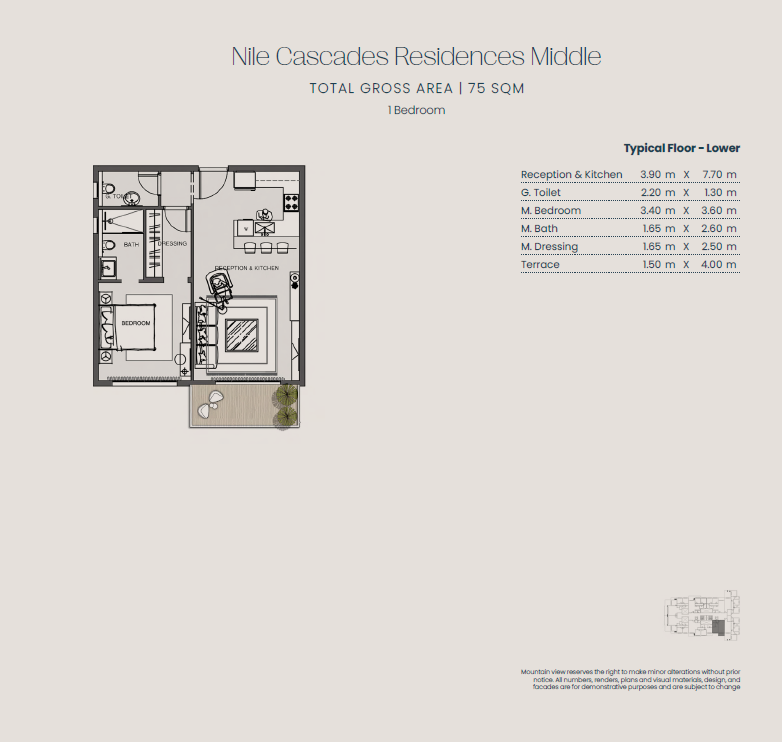 Floor plan for apartment at Jirian - Mountain View