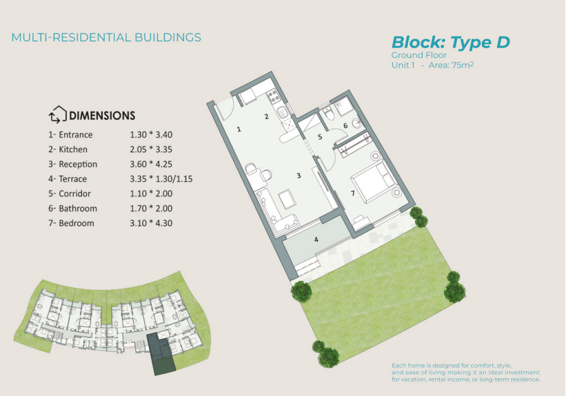 Floor plan for chalet at Q Bay