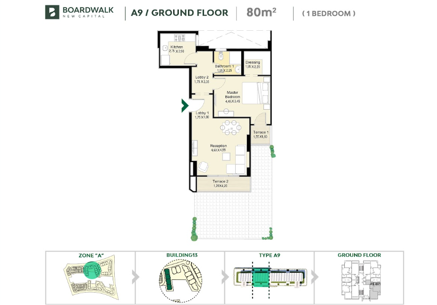 Floor plan for apartment at Boardwalk