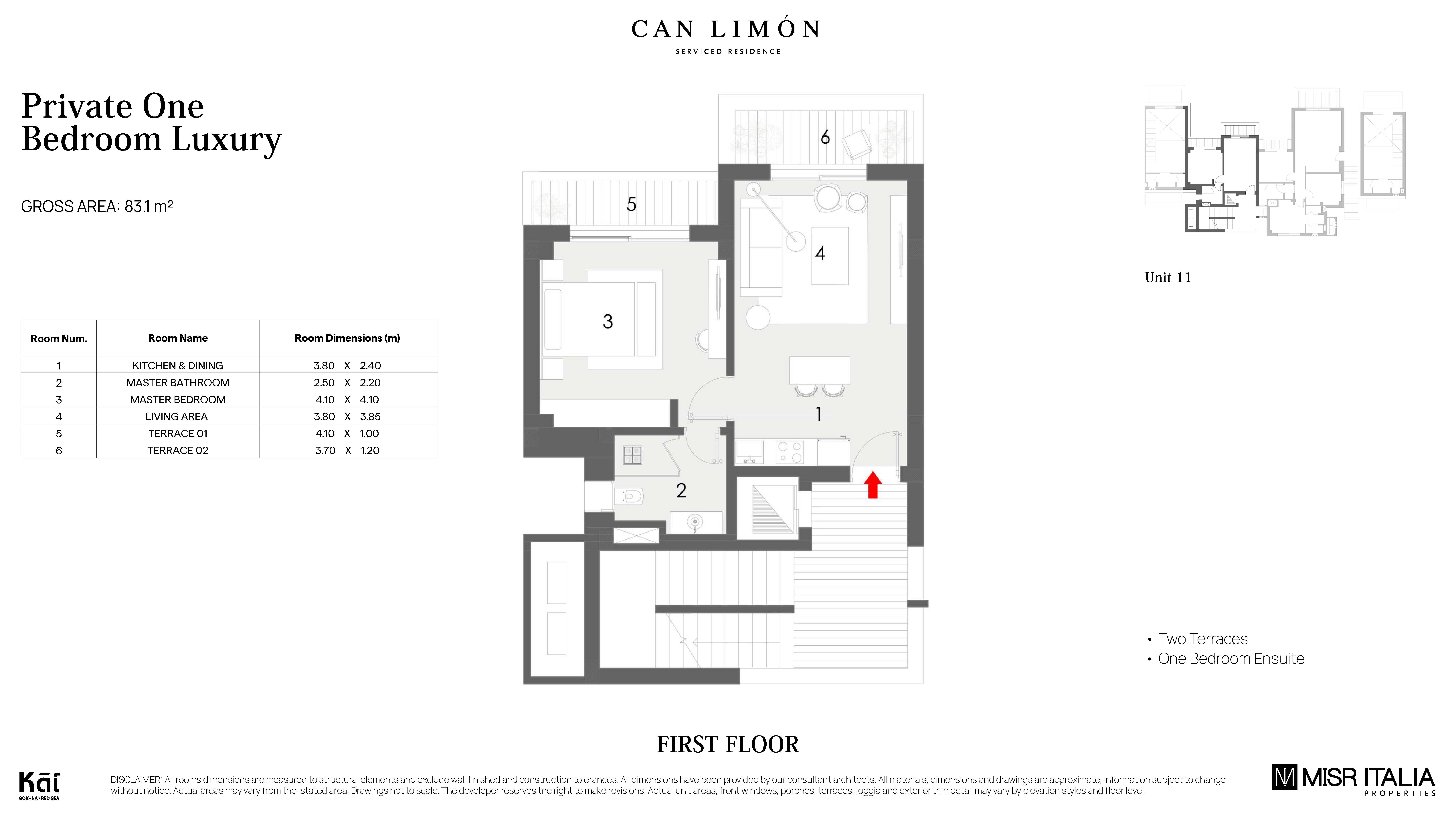 Floor plan for chalet at Can Limon - Kai Sokhna