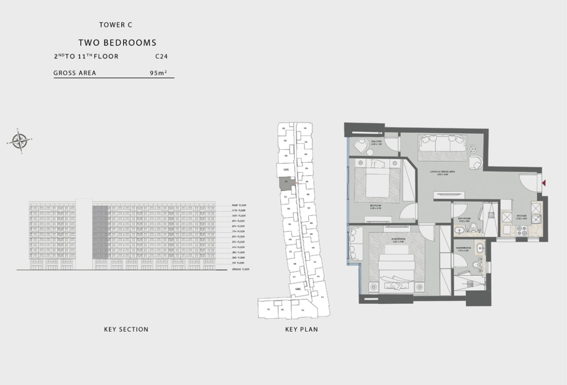 Floor plan for apartment at Marriott Residences Heliopolis