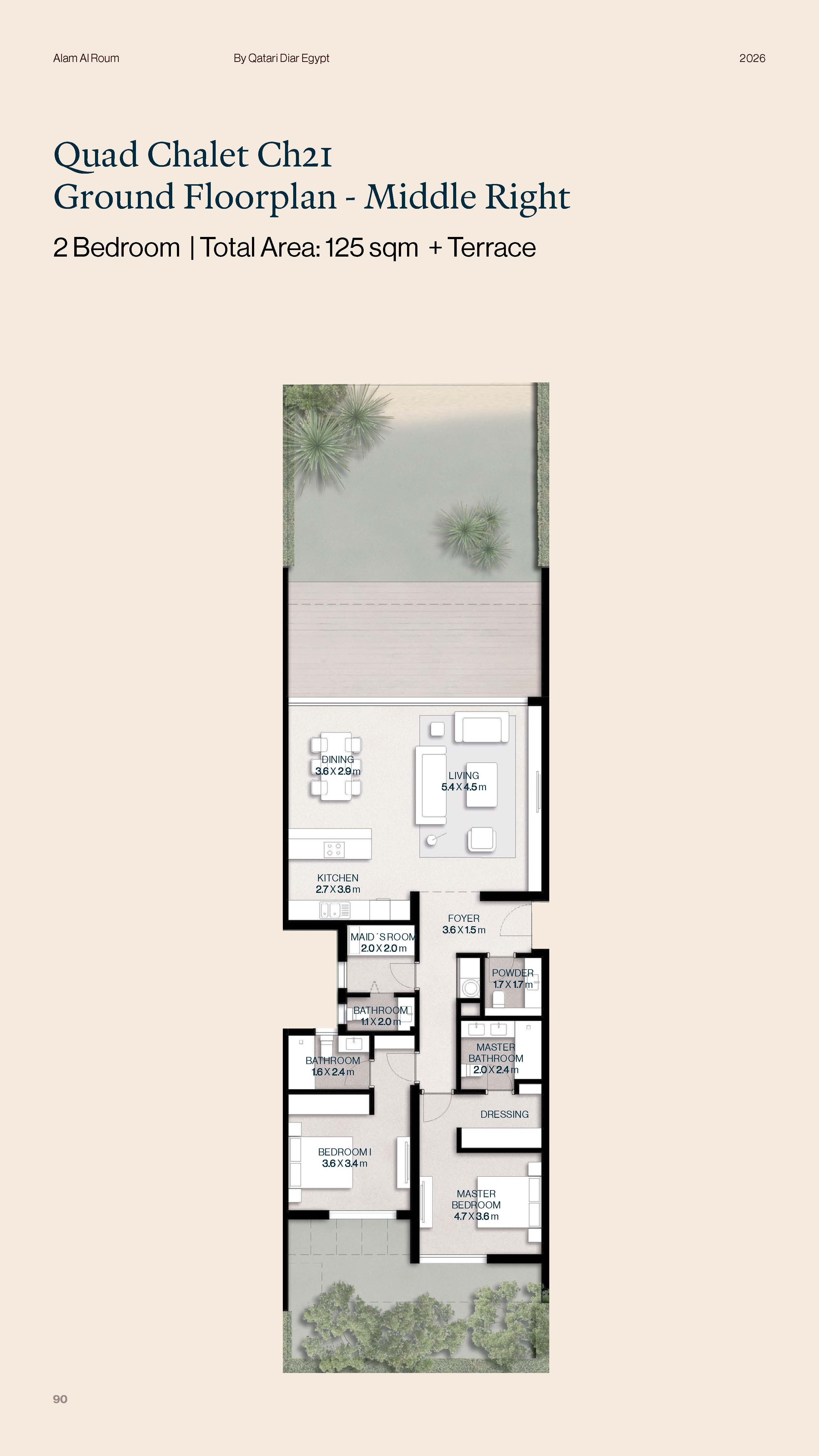 Floor plan for chalet at Alam Al Roum