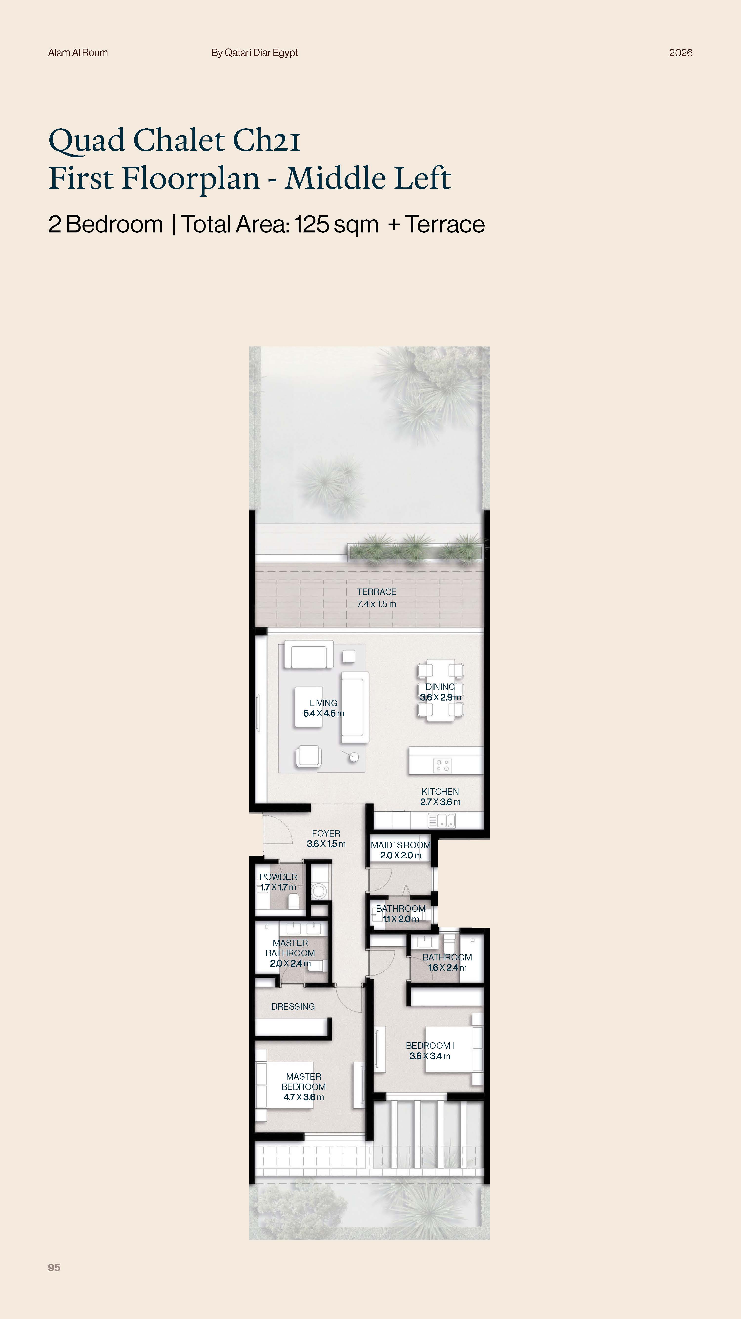 Floor plan for chalet at Alam Al Roum