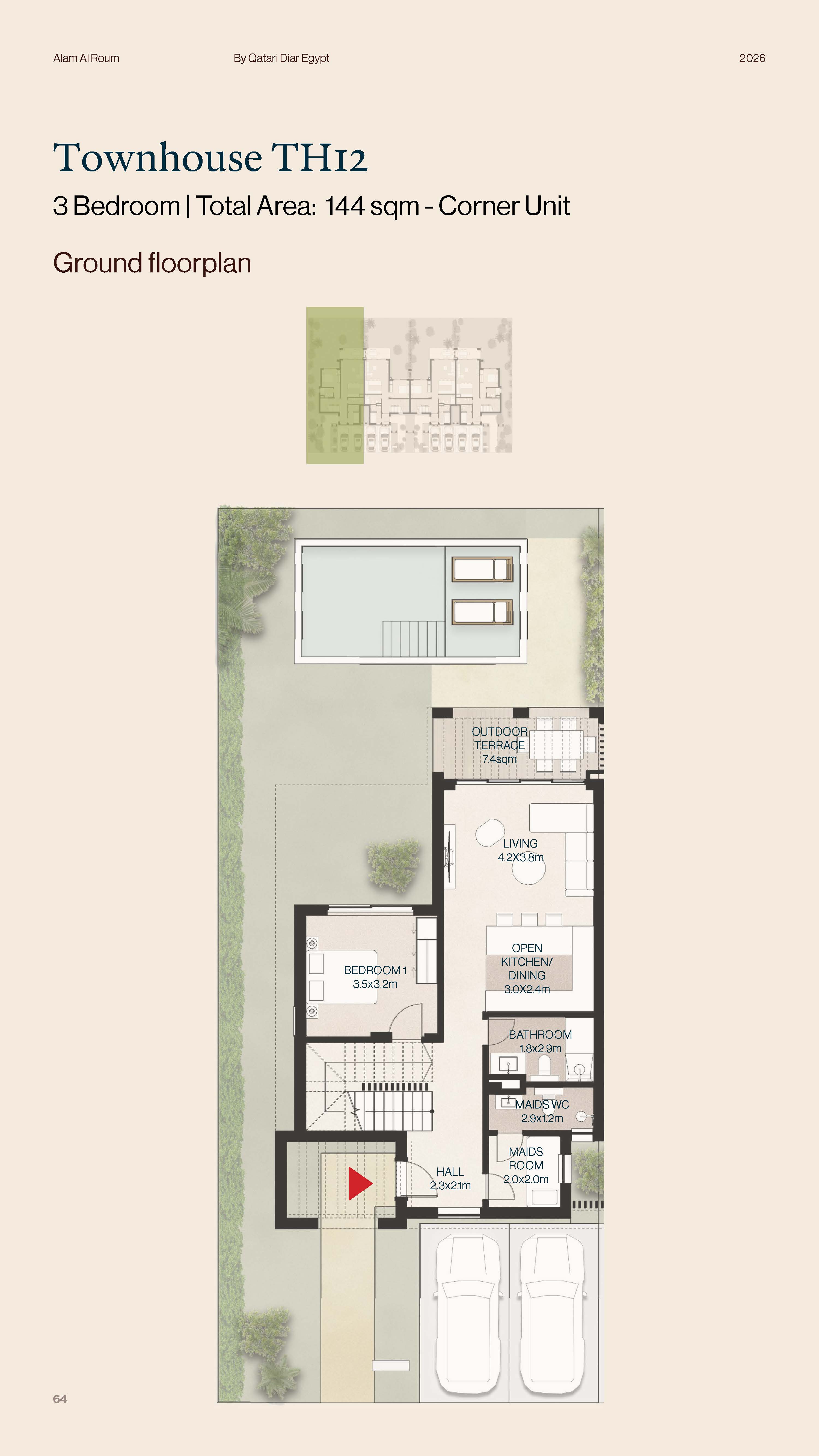 Floor plan for townhouse at Sandside Lagoons