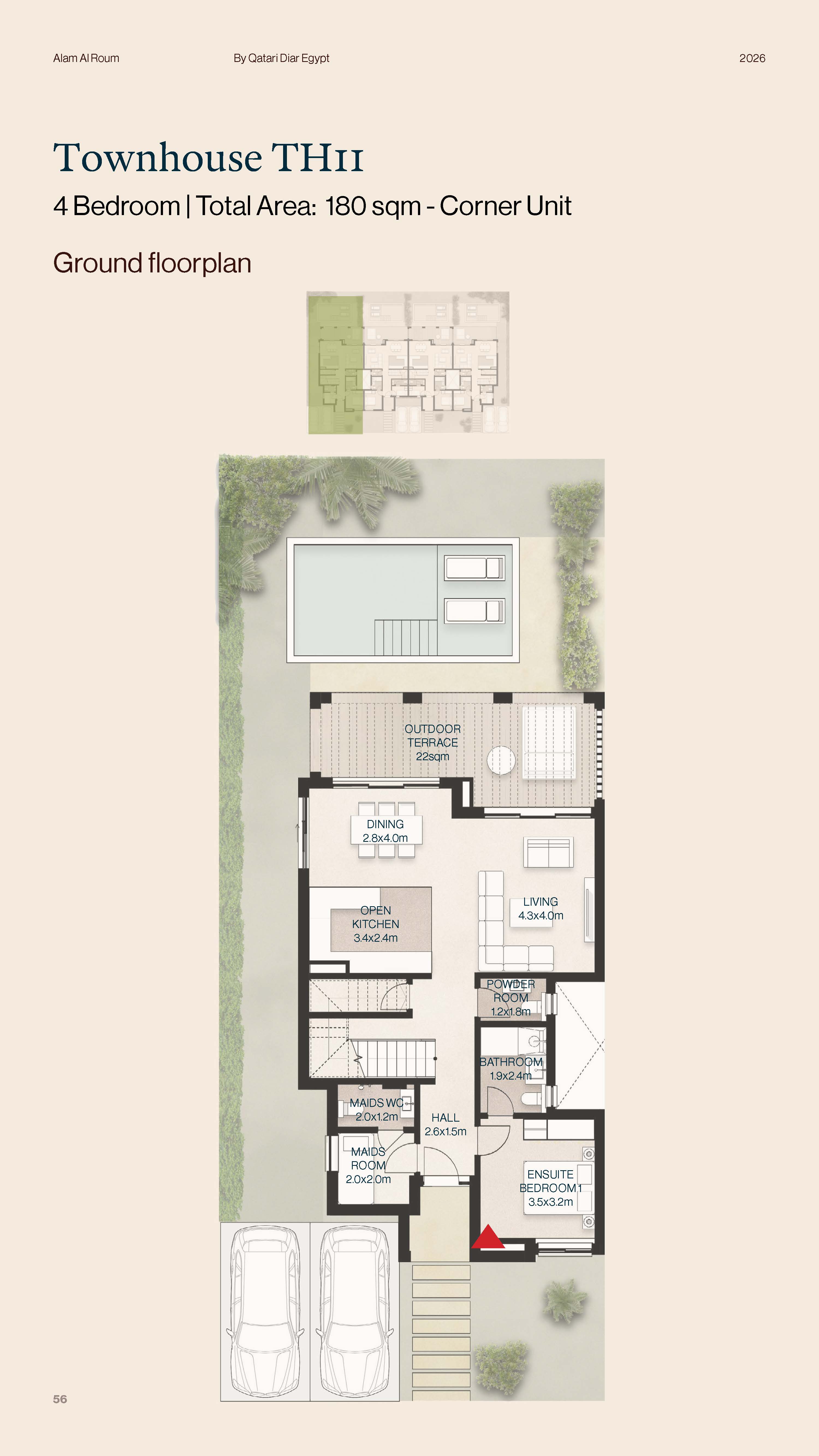 Floor plan for townhouse at Sandside Lagoons