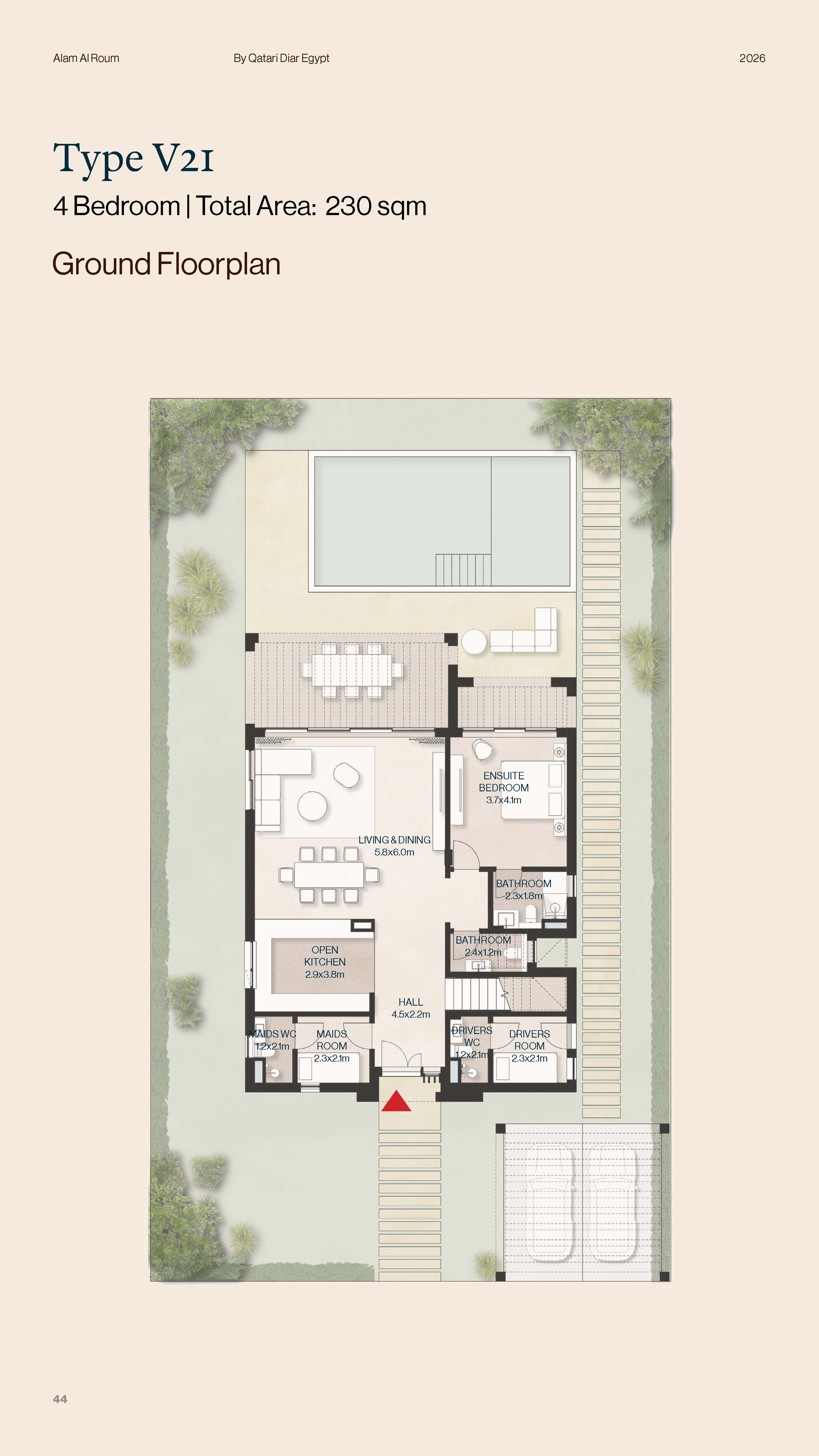 Floor plan for villa at Sandside Lagoons