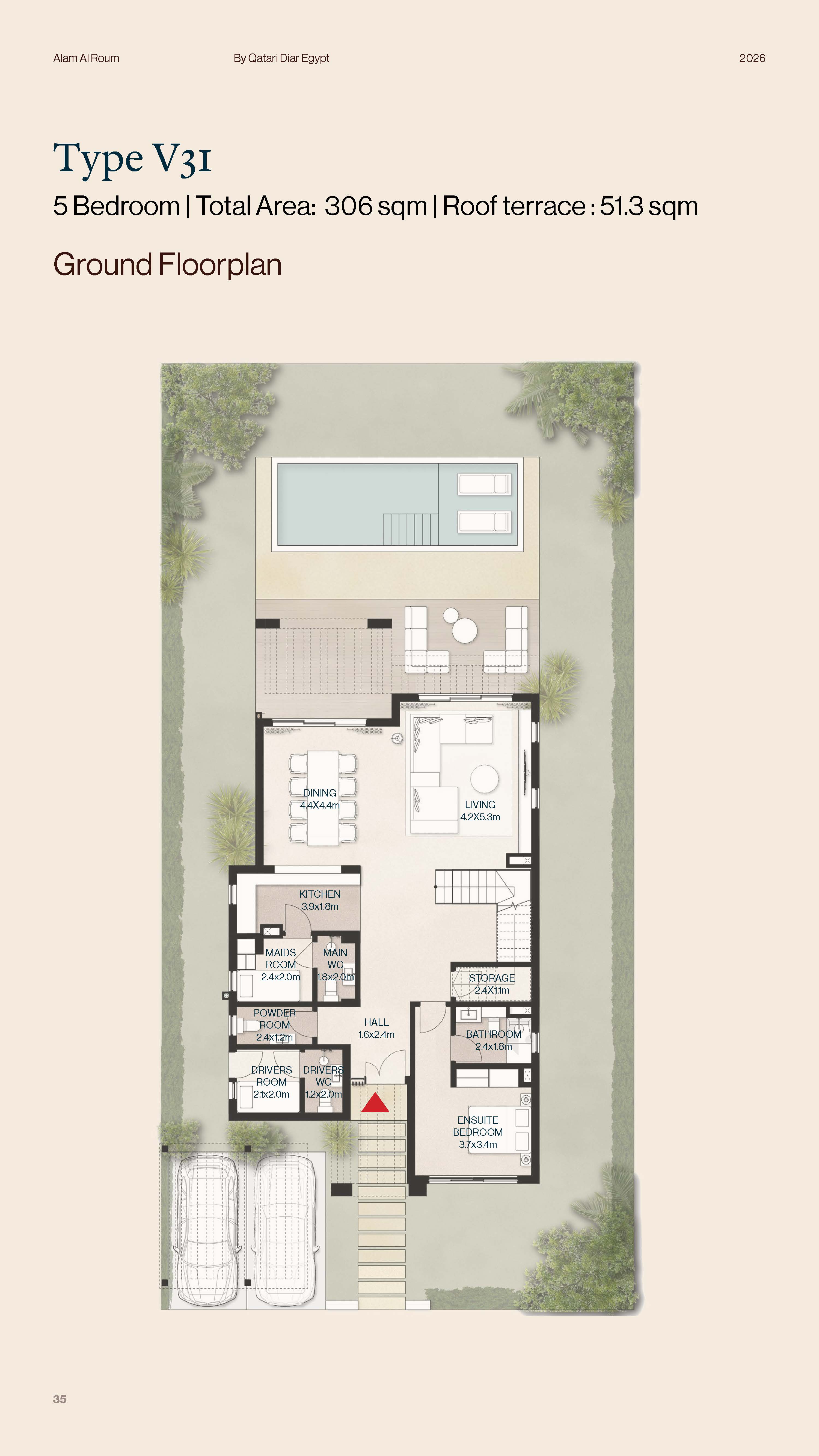 Floor plan for villa at Sealine Estates