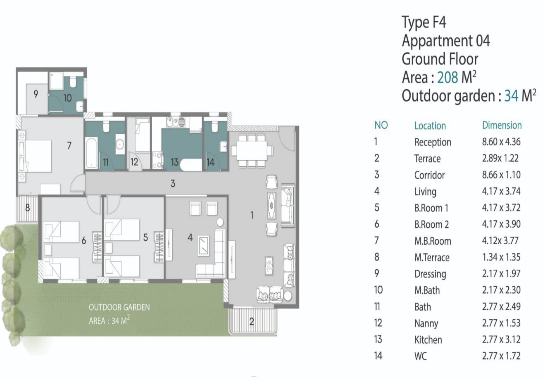 Floor plan for apartment at Ray Residence