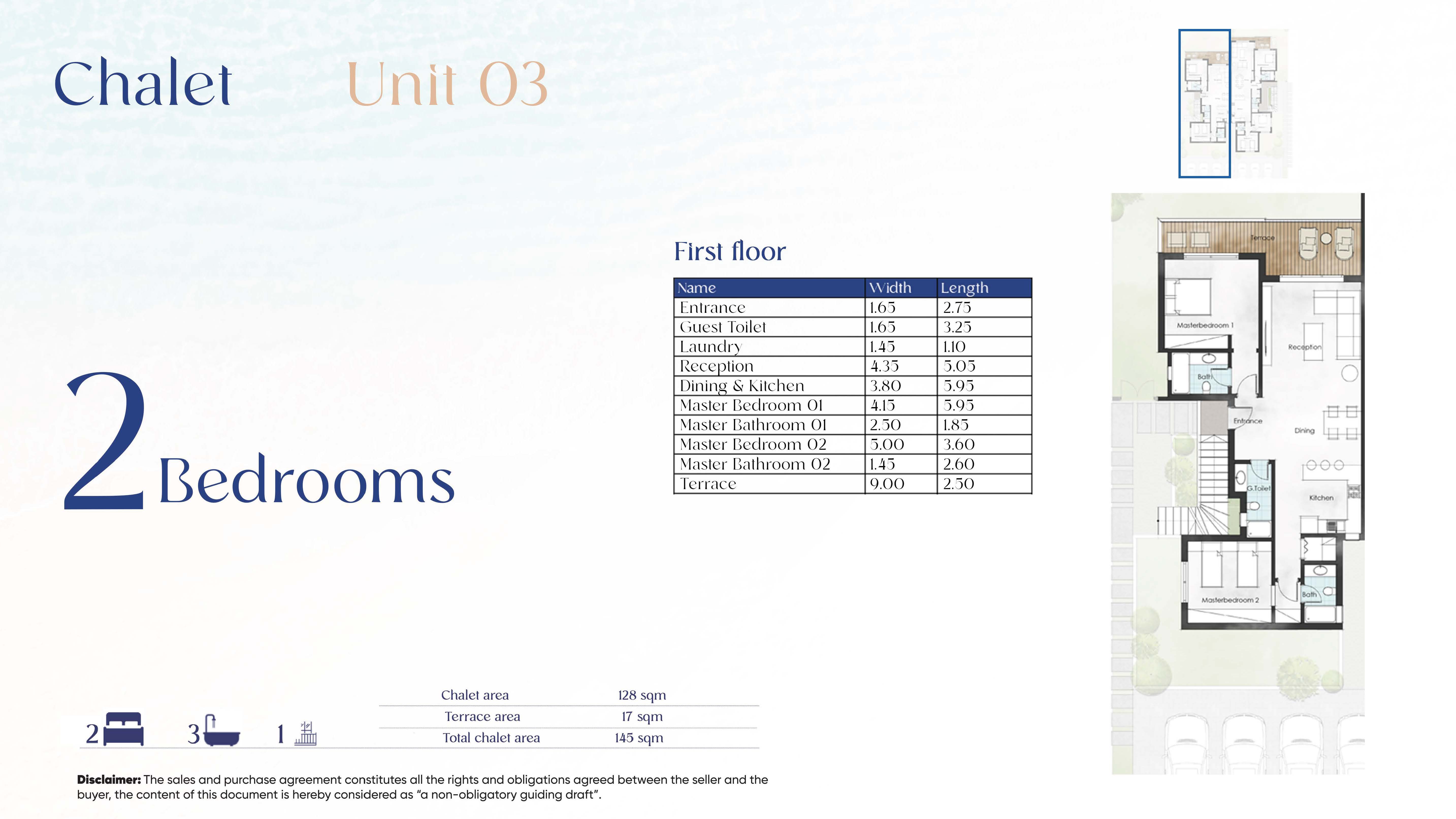 Floor plan for chalet at Beit Al Bahr