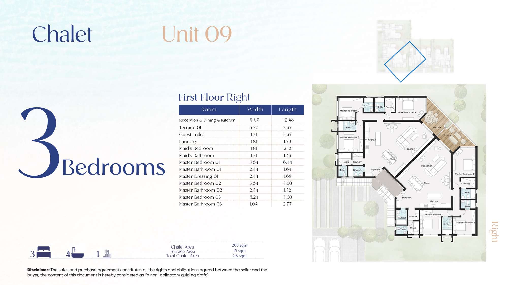 Floor plan for chalet at Beit Al Bahr