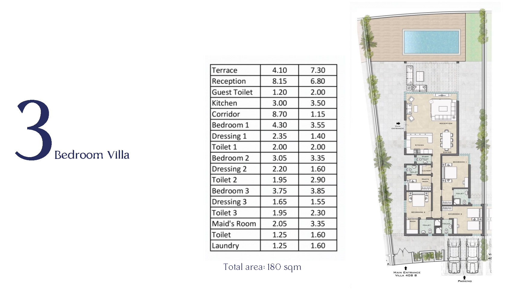 Floor plan for villa at Beit Al Bahr