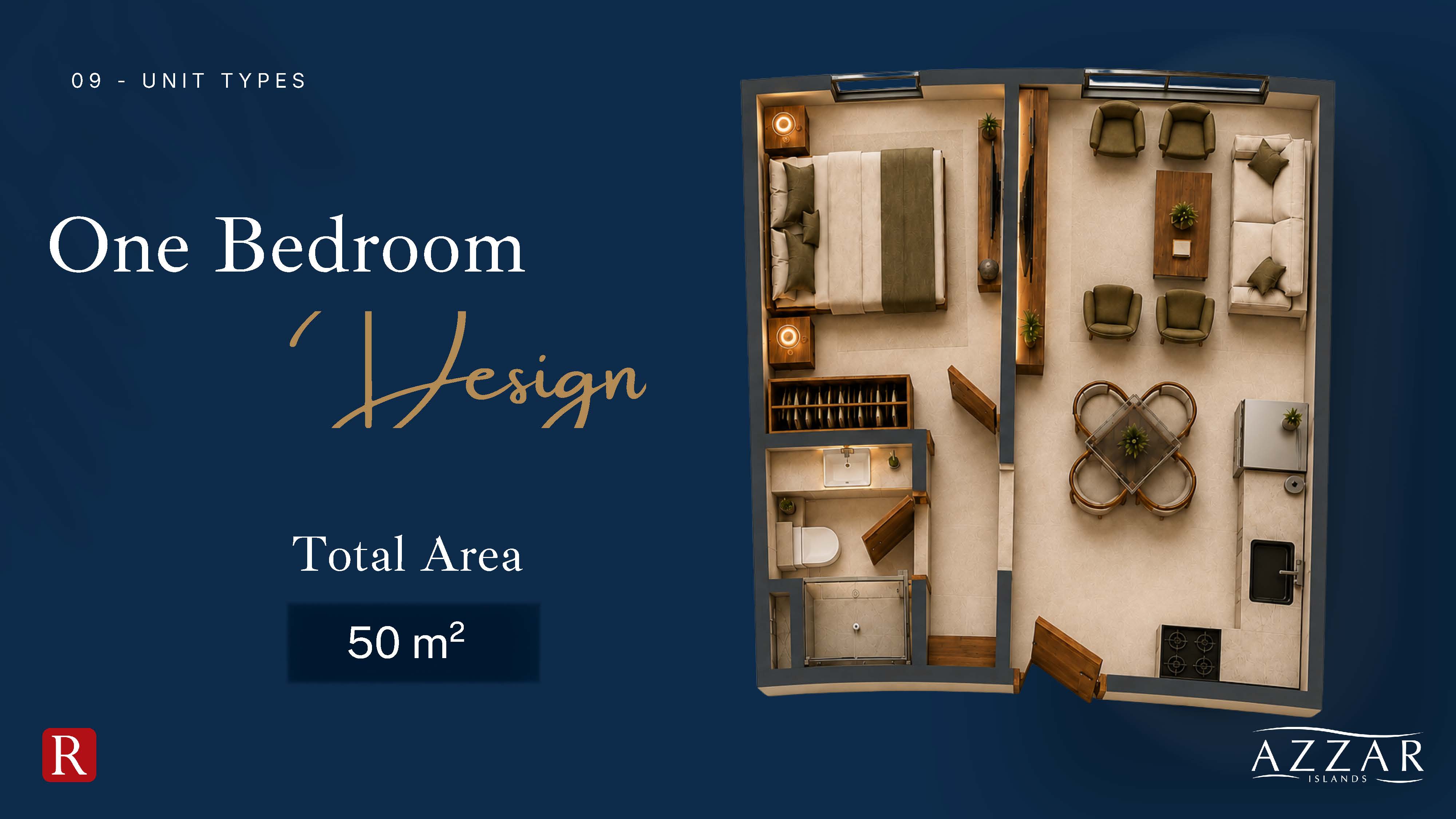 Floor plan for chalet at Azzar  Island