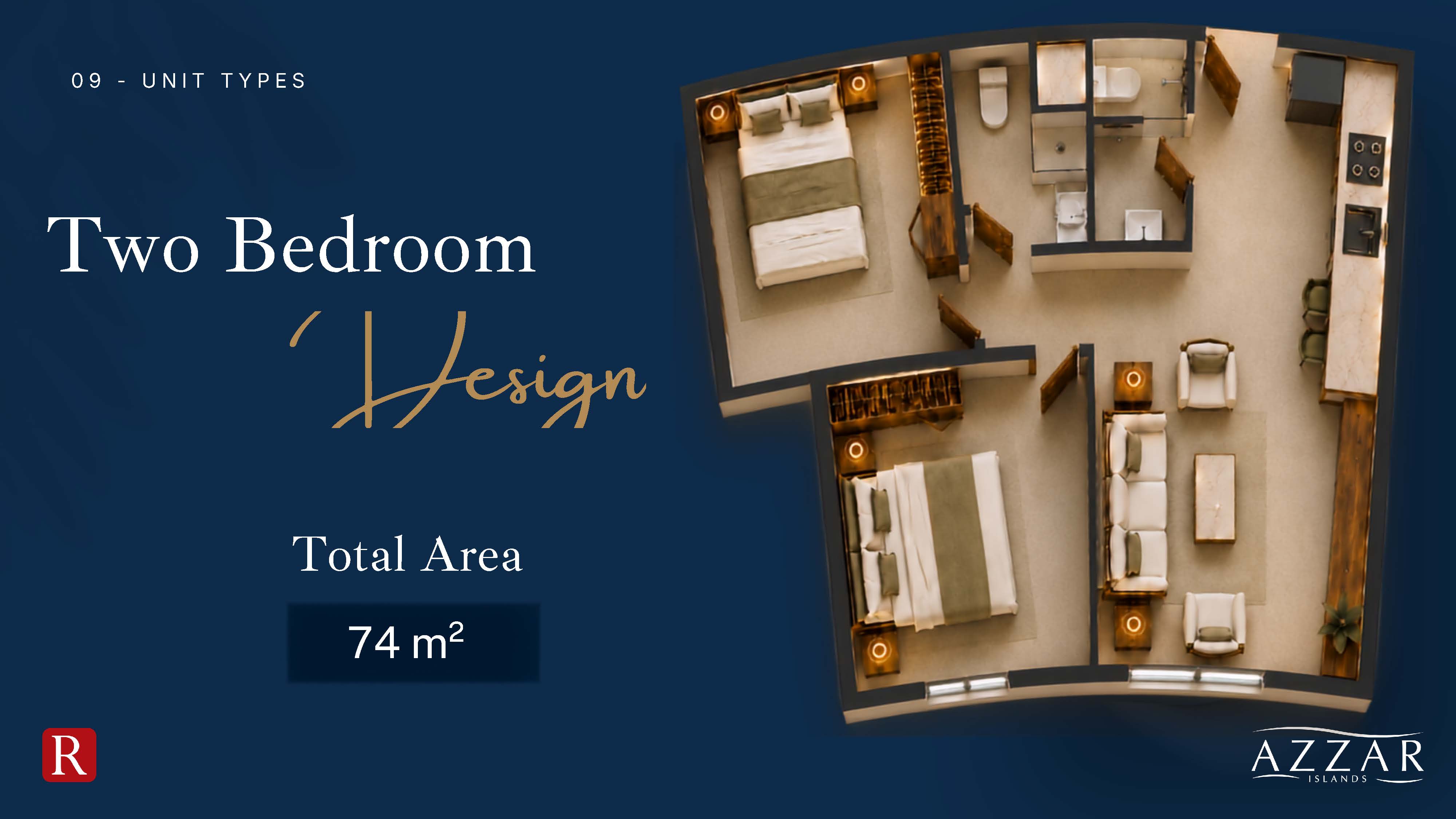 Floor plan for chalet at Azzar  Island