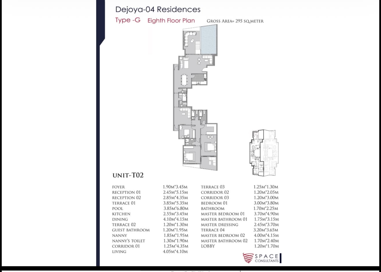 Floor plan for apartment at De Joya 4