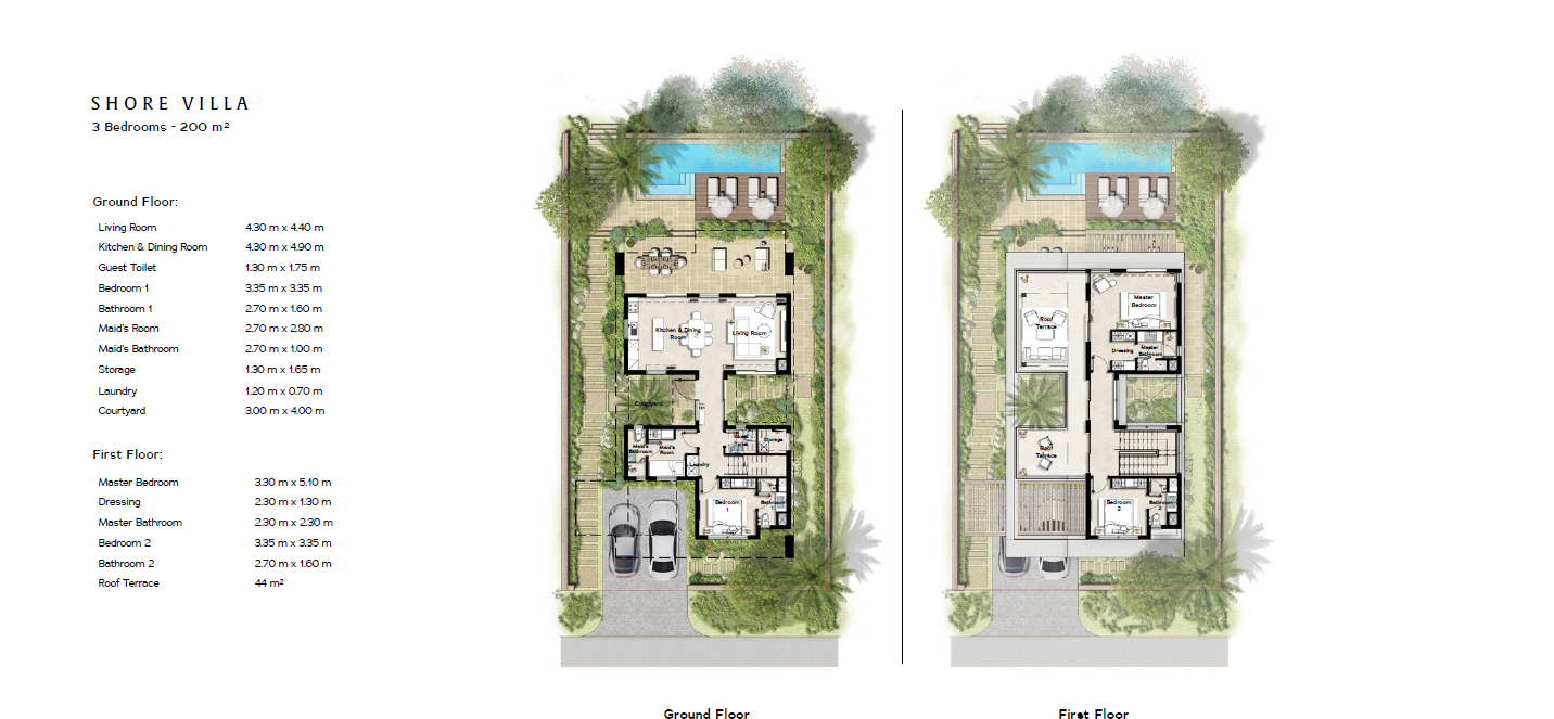 Floor plan for villa at Ras Soma
