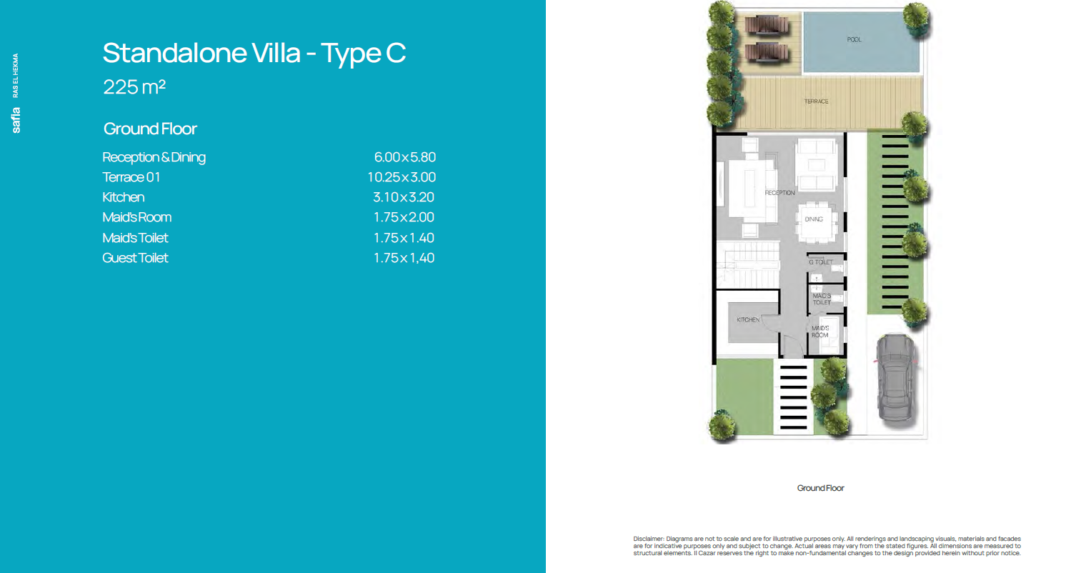 Floor plan for villa at Safia - Ras El Hekma