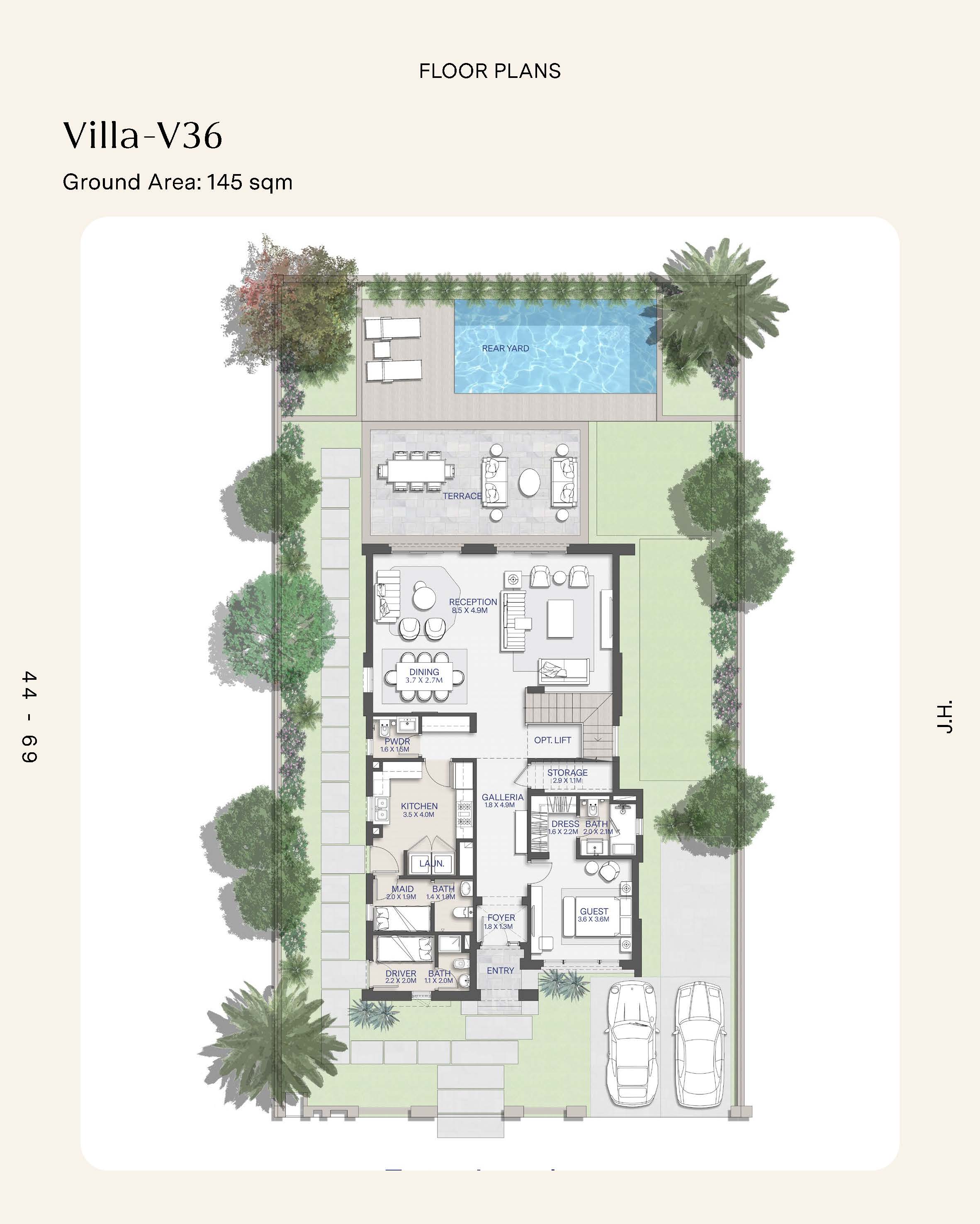 Floor plan for villa at Jade Hills - City Gate