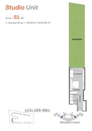 Floor plan for studio at Jamila