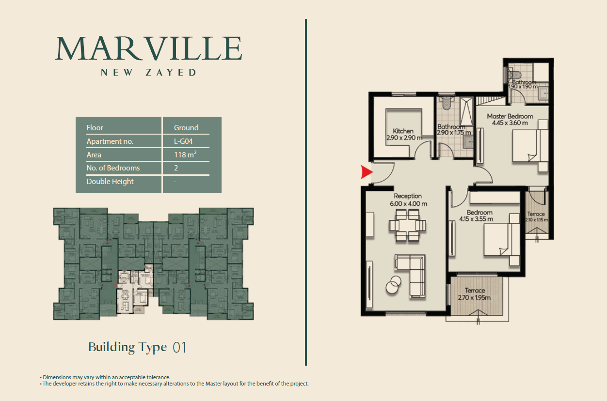 Floor plan for apartment at Mar ville