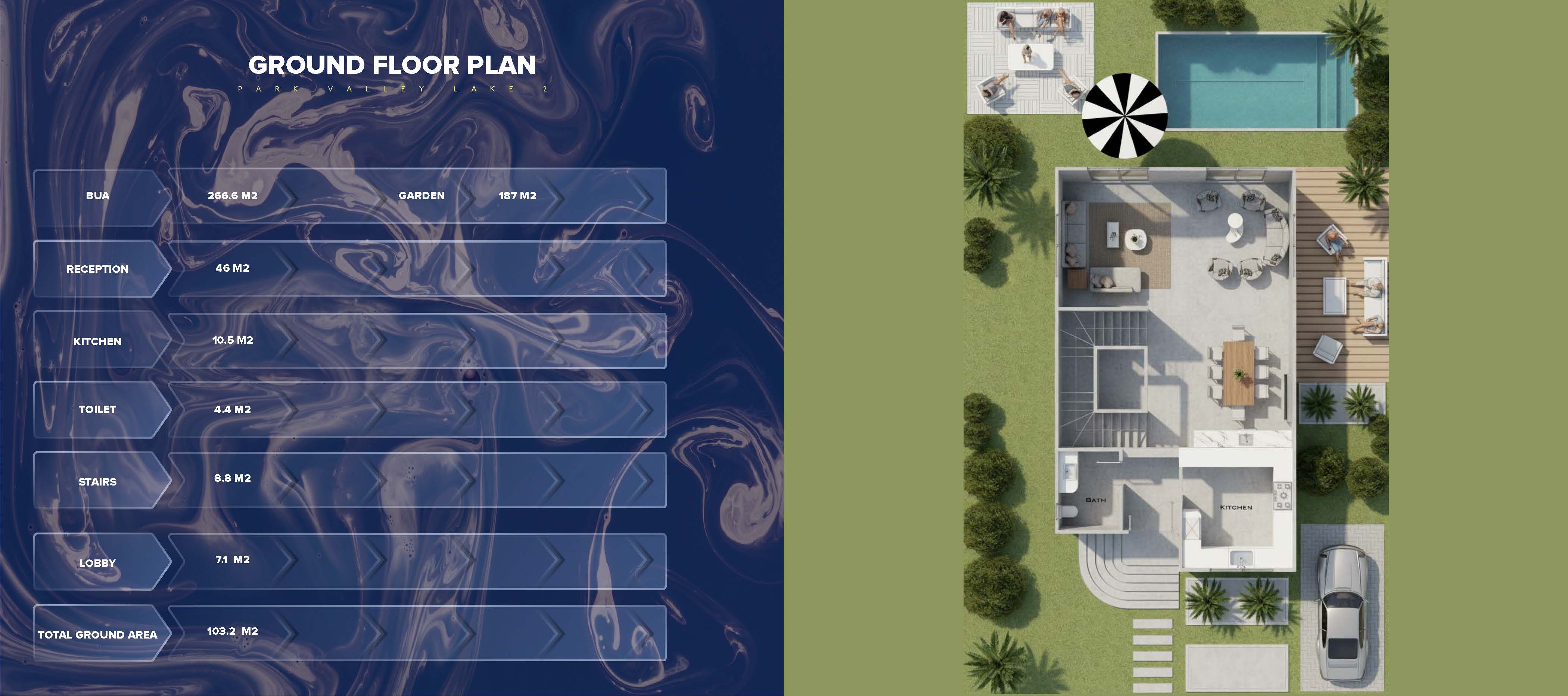 Floor plan for villa at Park Valley Lake