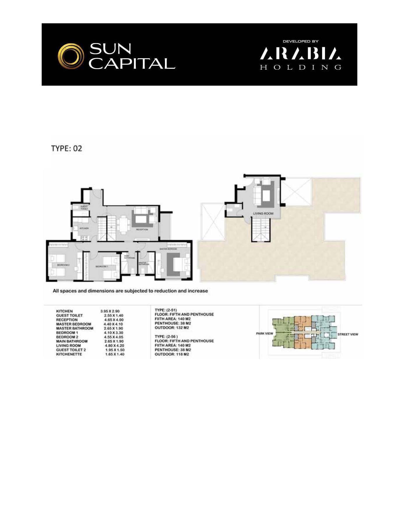 Floor plan for penthouse at Cyra - Sun Capital