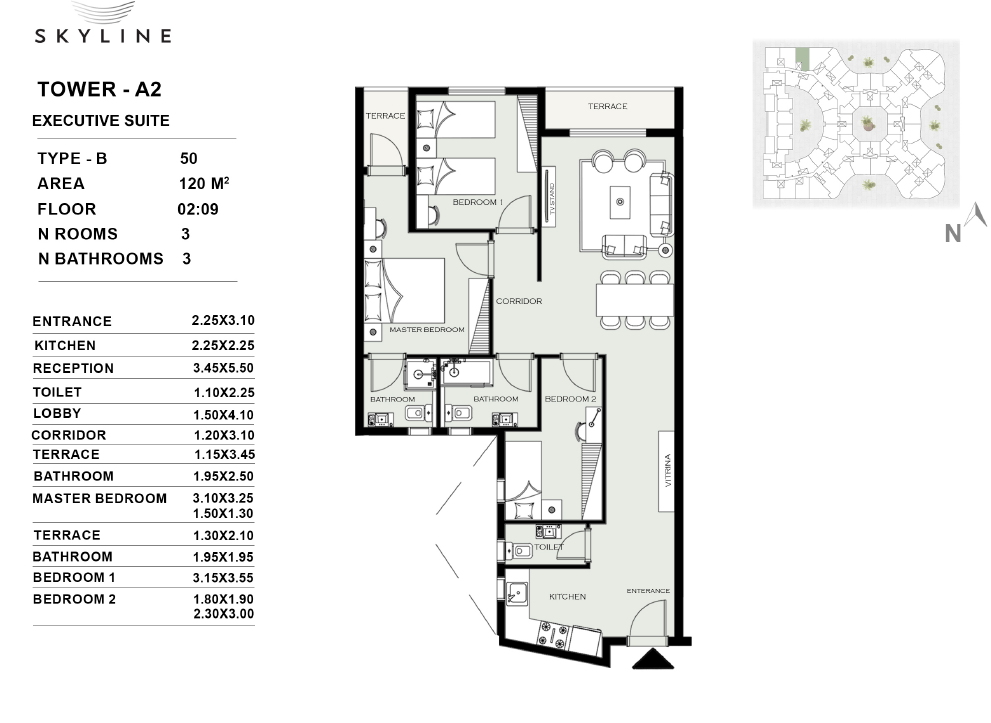 Floor plan for apartment at Skyline