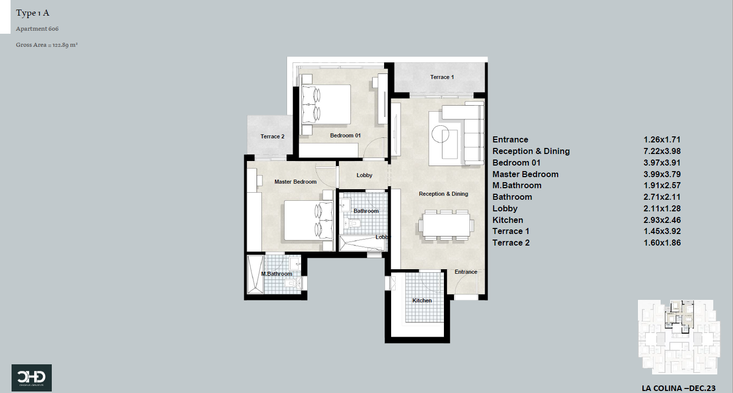 Floor plan for apartment at La Colina