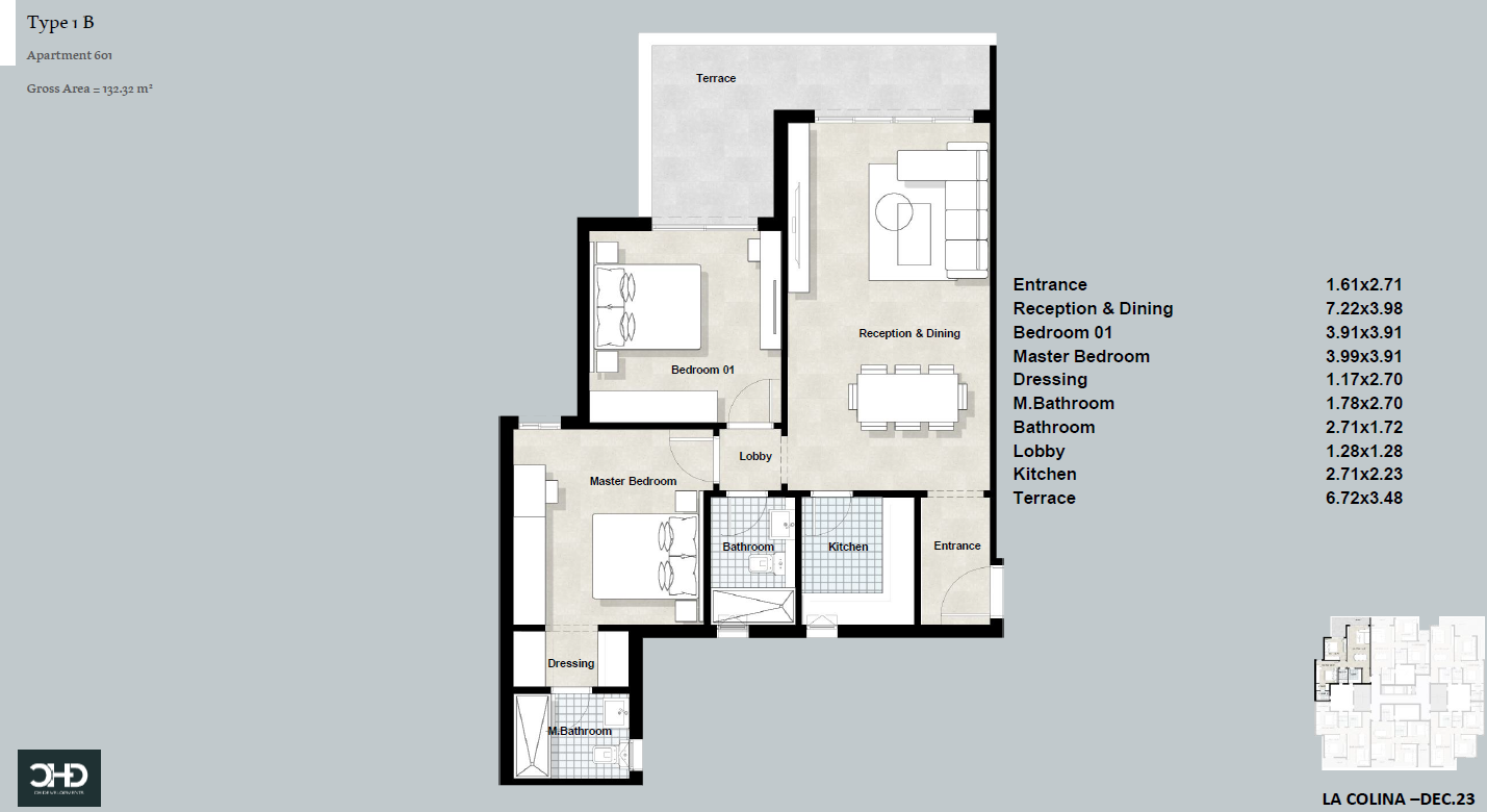Floor plan for apartment at La Colina