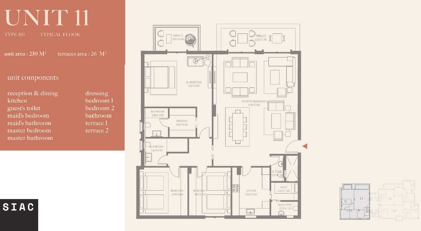 Floor plan for apartment at Rewaya