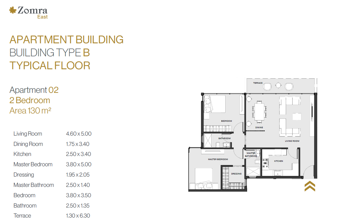 Floor plan for apartment at Zomra East