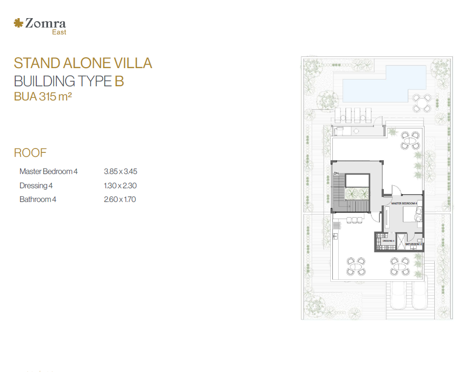 Floor plan for villa at Zomra East