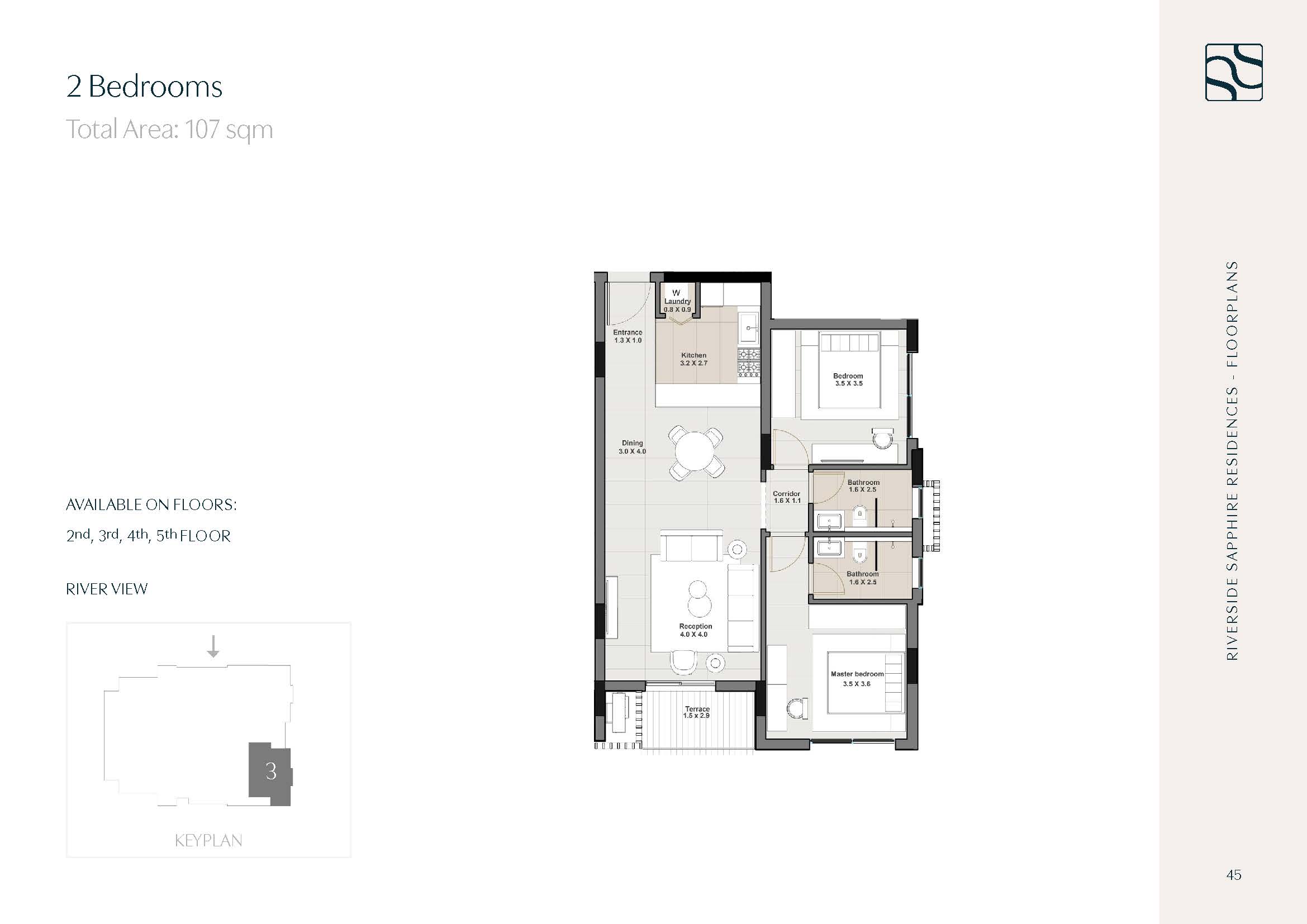 Floor plan for apartment at Sapphire Residence