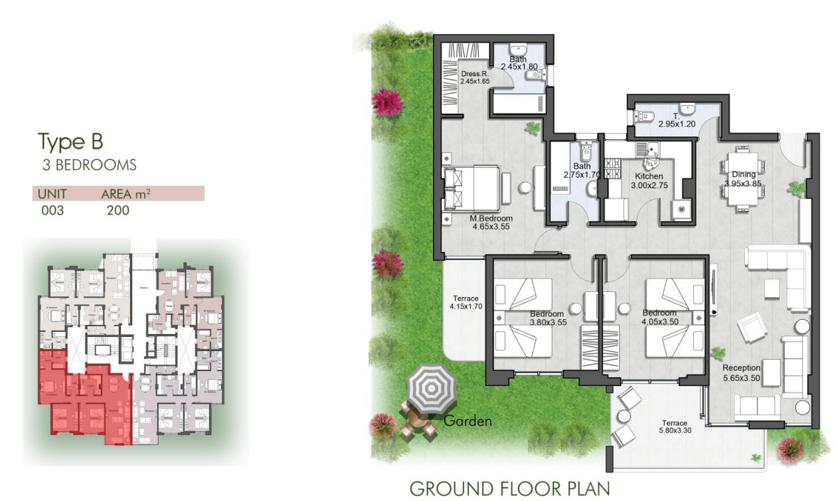 Floor plan for apartment at Talah